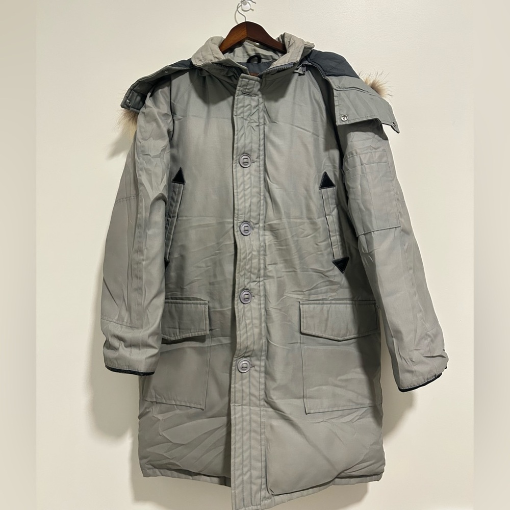 Vintage Made In Canada Golden Goose Parka Down Fill Jacket Beige